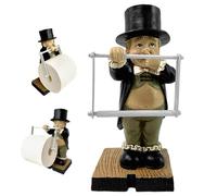 Porte-Papier Toilette Amusant - Statue de majordome Mignonne avec Un Design Unique, décoration de Salle Bain créative et élégante, Distributeur mouchoirs en résine pour la décoration la m