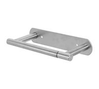 Porte-Papier Toilette Bras Rotatif 180° en Acier Inoxydable 304, Mural | Finition Brossée Argentée, Base Adhésive Discrète, Support Stable, pour Rouleaux Standard et Espaces Étroits