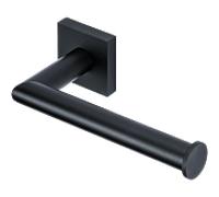 Porte-papier toilette Bravat Quaruna 754099 sans couvercle, carré, noir mat, à coller ou à visser