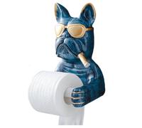 Porte-Papier Toilette - Bulldog pour Salle De Bain | Résine éCologique avec Fixation Murale, Adorable Animal Décoratif, Rangement Compact pour La Maison, La Cuisine Et LaChambre