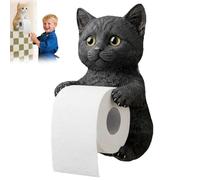 Porte Papier Toilette Chat,Porte-rouleuse Drôle,dévidoir Papier Toilette, Mural en Forme De Chat,Portes Rouleau Créatif Forme Chaton, pour Décor Salle Bain (A)