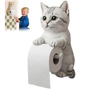 Porte Papier Toilette Chat,Porte-rouleuse Drôle,dévidoir Papier Toilette,Porte Papier Toilette Mural en Forme De Chat,Portes Rouleau Papier Toilette Créatif Forme Chaton, pour Décor Salle Bain-E