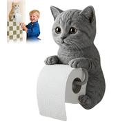 Porte Papier Toilette Chat,Porte-rouleuse Drôle,dévidoir Papier Toilette,Porte Papier Toilette Mural en Forme De Chat,Portes Rouleau Papier Toilette Créatif Forme Chaton, pour Décor Salle Bain-B
