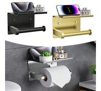 Porte-papier toilette en acier inoxydable 304, excellente performance anti-corrosion et anti-rouille, plusieurs couleurs au choix, montage mural adhésif ou à vis, un choix idéal pour l'organisation de