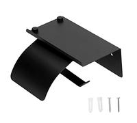 Porte-Papier Toilette en Acier Inoxydable avec étagère |Couvercle blindé pour Salle de Bain, Cuisine ou Camping-Car |Porte-Rouleau de Papier Toilette Noir - Acier Inoxydable 304,