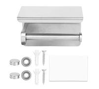 Porte - Papier Toilette en Acier Inoxydable Brossé avec Étagère de Rangement, Couleur Argent - Résistant à la Corrosion, Facile à Installer, Parfait pour Salle de Bain Moderne