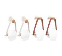 Porte-papier toilette en bois, support mural en cuivre, distributeur de rouleaux de papier toilette pour cuisine, salle de bain, installation avec poinçon en cuir synthétique