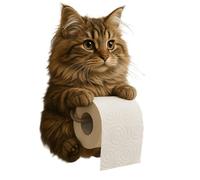 Porte-papier toilette en forme de chat 3D amusant - Support mural décoratif - Rangement mural pour salle de bain et cuisine - Cadeau unique pour amoureux des chats