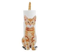 Porte-Papier Toilette en Forme de Chat Distributeur de Papier Toilette Jaune pour Salle Bain ou Table Cuisine.