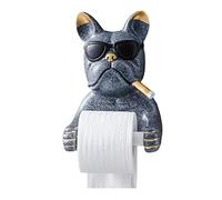 Porte-papier toilette en forme de chien pour décoration de salle de bain, gris, gris