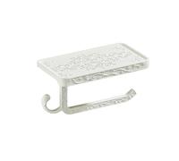 Porte-papier toilette en laiton antique avec étagère, support mural en aluminium avec rangement pour téléphone portable et crochet, support de papier toilette de salle de bain, style moderne et