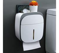 Porte-Papier Toilette Étanche Multifonction Fixé au Mur avec Tiroir Boîte De Rangement Étagère De Papier Toilette sans Perforation Accessoires WC,Gris Clair