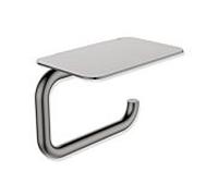 Porte-papier toilette Hewi Série 480 480.21.00270EC avec tablette, revêtement PVD, chrome noir brillant
