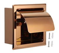 Porte - Papier Toilette INOX Style Encastré, Support Serviettes Murale Rose Doré, 16x16 cm - Résistant Et Élégant, Gain De Place pour Salle De Bain Hôtel Magasin