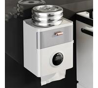 Porte-papier toilette moderne en ABS avec base antidérapante, 17,6 x 13,6 x 20,6 cm, couvercle universel pour boîte à mouchoirs pour salle de bain, cuisine, salon, distributeur de rangement décoratif