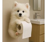 Porte-Papier Toilette Mural en Forme de Chien, Joli Porte-Serviettes en Papier 3D en Forme de Chat, Porte-Papier Toilette décoratif en Forme d'animal, Cadeau pour Les Amoureux des Chiens (#J)