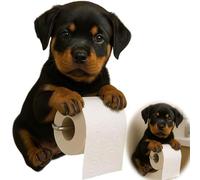Porte Papier Toilette Mural en Forme de Chien - Support Papier Toilettes - Dérouleur Papier Toilette Murale en INOX, Original Durable Intérieur Salle de Bain (Type H)