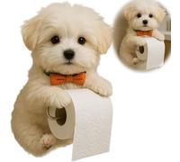 Porte Papier Toilette Mural en Forme de Chien - Support Papier Toilettes - Dérouleur Papier Toilette Murale en INOX, Original Durable Intérieur Salle de Bain (Type I)