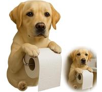 Porte Papier Toilette Mural en Forme de Chien - Support Papier Toilettes - Dérouleur Papier Toilette Murale en INOX, Original Durable Intérieur Salle de Bain (Type B)