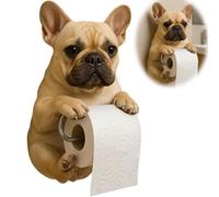 Porte Papier Toilette Mural en Forme de Chien - Support Papier Toilettes - Dérouleur Papier Toilette Murale en INOX, Original Durable Intérieur Salle de Bain (Type D)