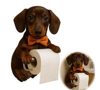 Porte Papier Toilette Mural en Forme de Chien - Support Papier Toilettes - Dérouleur Papier Toilette Murale en INOX, Original Durable Intérieur Salle de Bain (Type A)