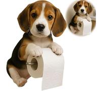 Porte Papier Toilette Mural en Forme de Chien - Support Papier Toilettes - Dérouleur Papier Toilette Murale en INOX, Original Durable Intérieur Salle de Bain (Type G)