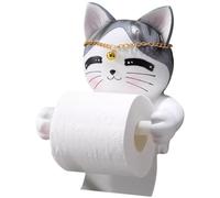 Porte Papier Toilette Mural Original Joli Support Papier Toilette en Forme De Chat, Porte-Papier Hygiénique Simple De Dessin Animé, Porte Rouleau Toilette Mural(B)