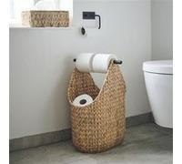 Porte-papier toilette Panier - Jacinthe d'eau et bois d'eucalyptus - Naturel - H50cm