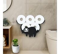 Porte-papier toilette paresseux sans perçage - Porte-rouleau de papier toilette - Noir - Décoration de salle de bain - Rangement mural