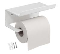 Porte Papier Toilette, Porte-serviettes en acier inoxydable pour téléphone portable,Support Papier Rouleau Derouleur Papier WC, Support Papier Toilettes avec Tablette pour Salle de Bain et Cuisine
