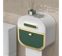 Porte-papier toilette sans perçage pour salle de bain ou cuisine qui peut accueillir des rouleaux de papier toilette standard et des boîtes à mouchoirs (vert)