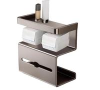 Porte-Papier Toilette sans perçage - Unité Tout-en-Un avec Espace d'étagère dédié, système de Montage adhésif Puissant, Construction en métal | Organisateur Compact pour salles d'eau et Toilet