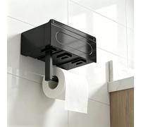 Porte-papier toilette sans trous de perçage, porte-papier toilette avec boîte à lingettes humides et tiroir