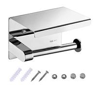 Porte Papier Toilette SUS304 Acier INOX Support Papier Rouleau Fixé au Mural Porte Rouleau Papier WC avec Etagère Porte-Papier Toilette Idéal pour Salle de Bain et Cuisine