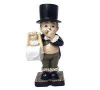 Porte-papier toilette unique, figurines de résine du majordome de toilette 6x3 garçon tenant la statue du majordome de nez avec plateau sculptures modernes décoration intérieure pour table de ta