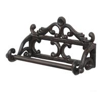 Porte-papier toilette vintage en fer pour cuisine et salle de bain avec construction robuste en fonte et look rustique traditionnel pour rangement de rouleaux de papier toilette (B)