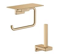 Porte-papier WC avec tablette bronze brossé Hansgrohe AddStoris + Réserve porte-papier bronze brossé