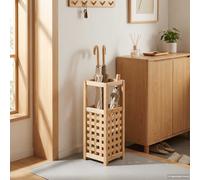 Porte-parapluie 18x18x50 cm Bois de Noyer Massif Support de Parapluie vidaXL