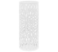 Porte-Parapluie avec Design de Feuilles & Drip Amovible Acier Blanc