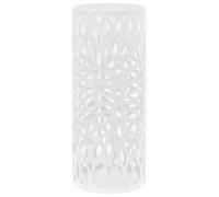 Porte-Parapluie avec Design de Feuilles & Drip Amovible Acier Blanc