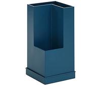 Porte-parapluie carré minimaliste en métal avec plateau d'égouttement amovible, base antidérapante, porte-parapluie d'angle polyvalent - Design bleu élégant