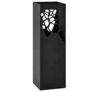 Porte-parapluie design pierres en acier revêtu par pulvérisation noir avec bac d'égouttement 15,5 x 15,5 x 48,5 cm stable robuste pour couloir, entrée, bureau, cabinet, restaurant