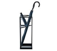 Porte-parapluie d'extérieur en métal autoportant - Compact et pliable - Pour entrée - Noir - Design compact et peu encombrant