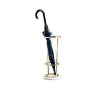 Porte-parapluie d'intérieur moderne avec base en marbre rond en fer pour maison, bureau, hôtel, entrée, finition dorée