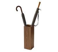 Porte-parapluie élégant en bois avec plateau de drainage - Design carré de rangement pour cannes de marche, parfait pour la décoration de la maison et du bureau