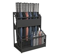 Porte-parapluie élégant en métal avec plateau d'égouttement amovible - Porte-parapluie moderne à 2 niveaux de grande capacité pour la maison et le bureau - Design fonctionnel et élégant