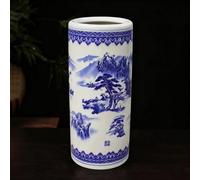 Porte-parapluie en céramique fait à la main en porcelaine florale - Design multifonction pour maison, bureau, entrée - 48 x 22 cm