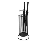 Porte-parapluie en métal avec 6 crochets - Design creux multifonction - Noir - Pour la maison et le bureau