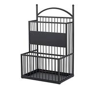 Porte-parapluie en métal avec plateau d'égouttement élégant pour maison, bureau, café, entrée - Solution de rangement 36 x 25 x 60 cm Noir