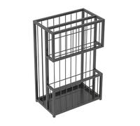 Porte-parapluie en métal de grande capacité, design double couche pour une entrée organisée, support élégant pour la maison et le bureau